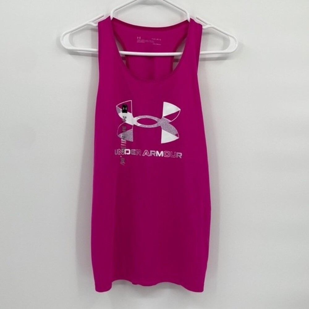 Under Armour YLG Pink Athletic Tank Top Youth Large Workout NEW